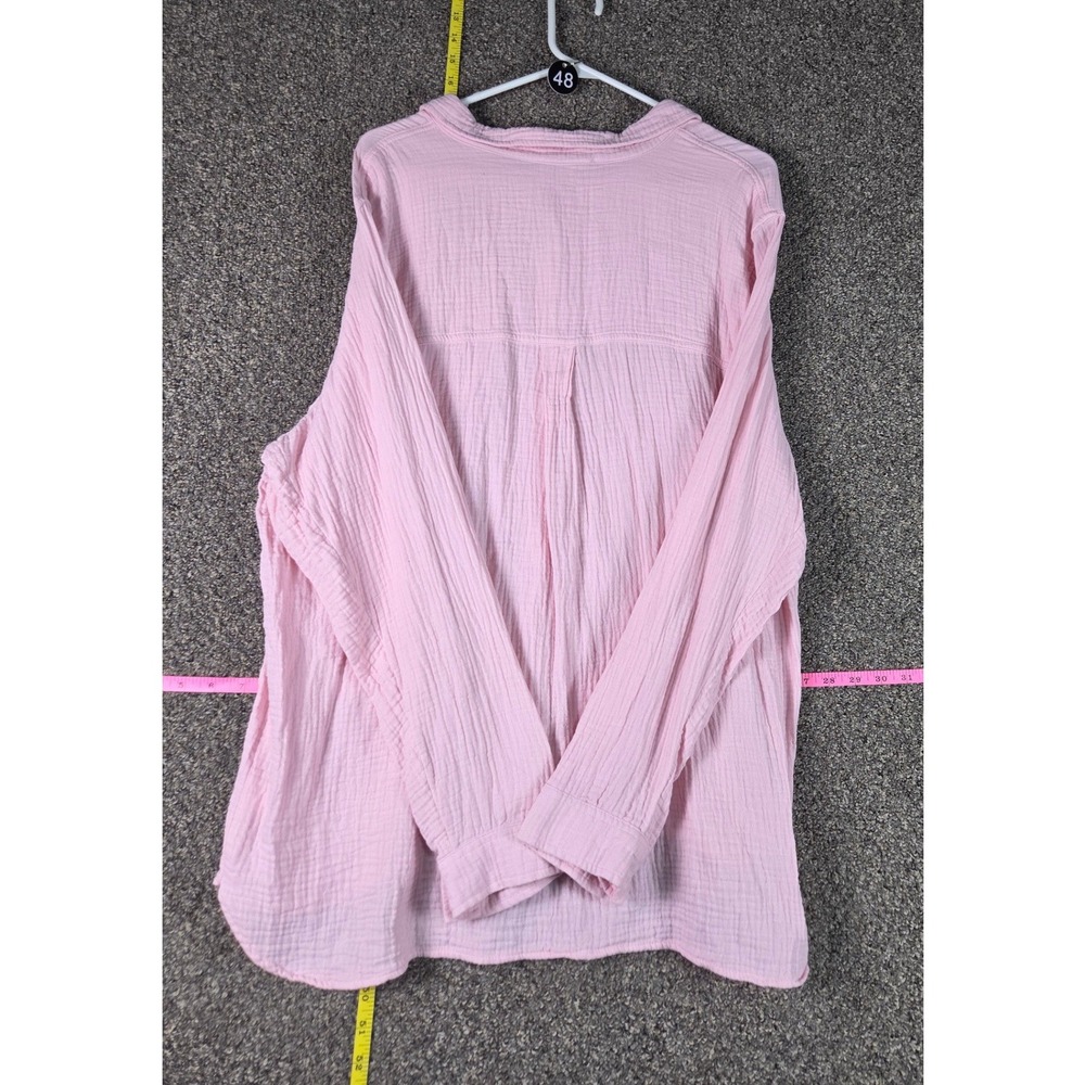 Nine West Jeans Button Down Shirt Womens XXL Pink Double Gauze Cotton LS - Picture 4 of 5